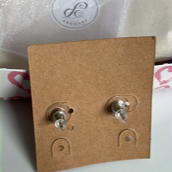 Brand new, never worn – Plunder Silver Moon post earrings with crystals - Picture 5 of 6